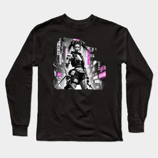 Japanese Style Girl Futuristic Long Sleeve T-Shirt